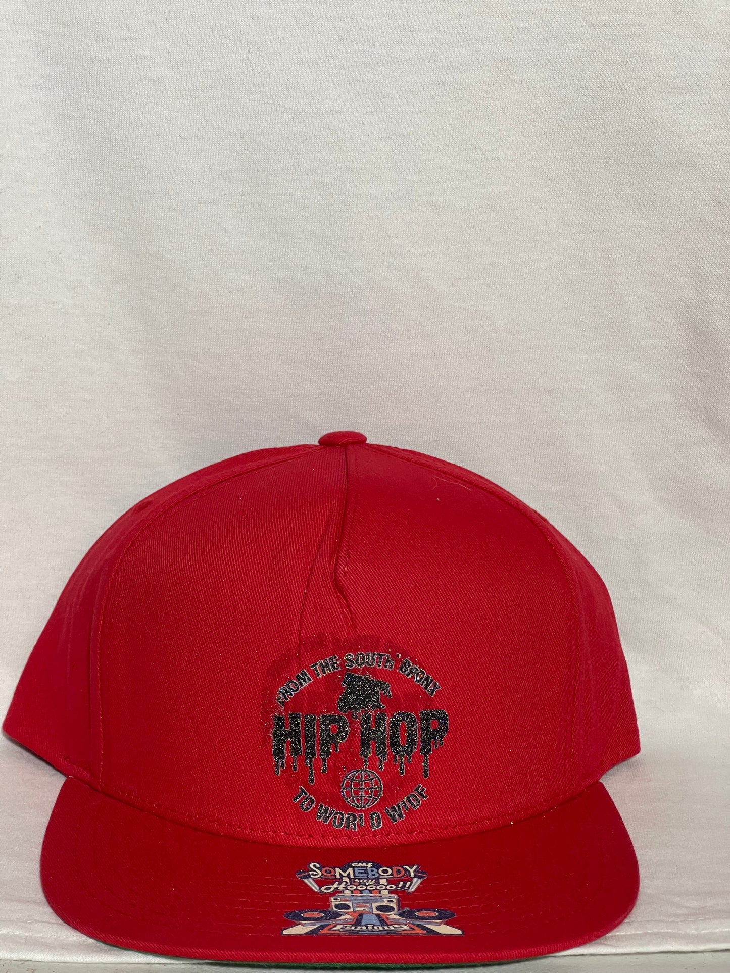 FROM THE SOUTH BRONX → HIP HOP → WORLD WIDE Red / Black Fitted Cap
