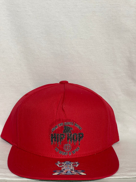 FROM THE SOUTH BRONX → HIP HOP → WORLD WIDE Red / Black Fitted Cap