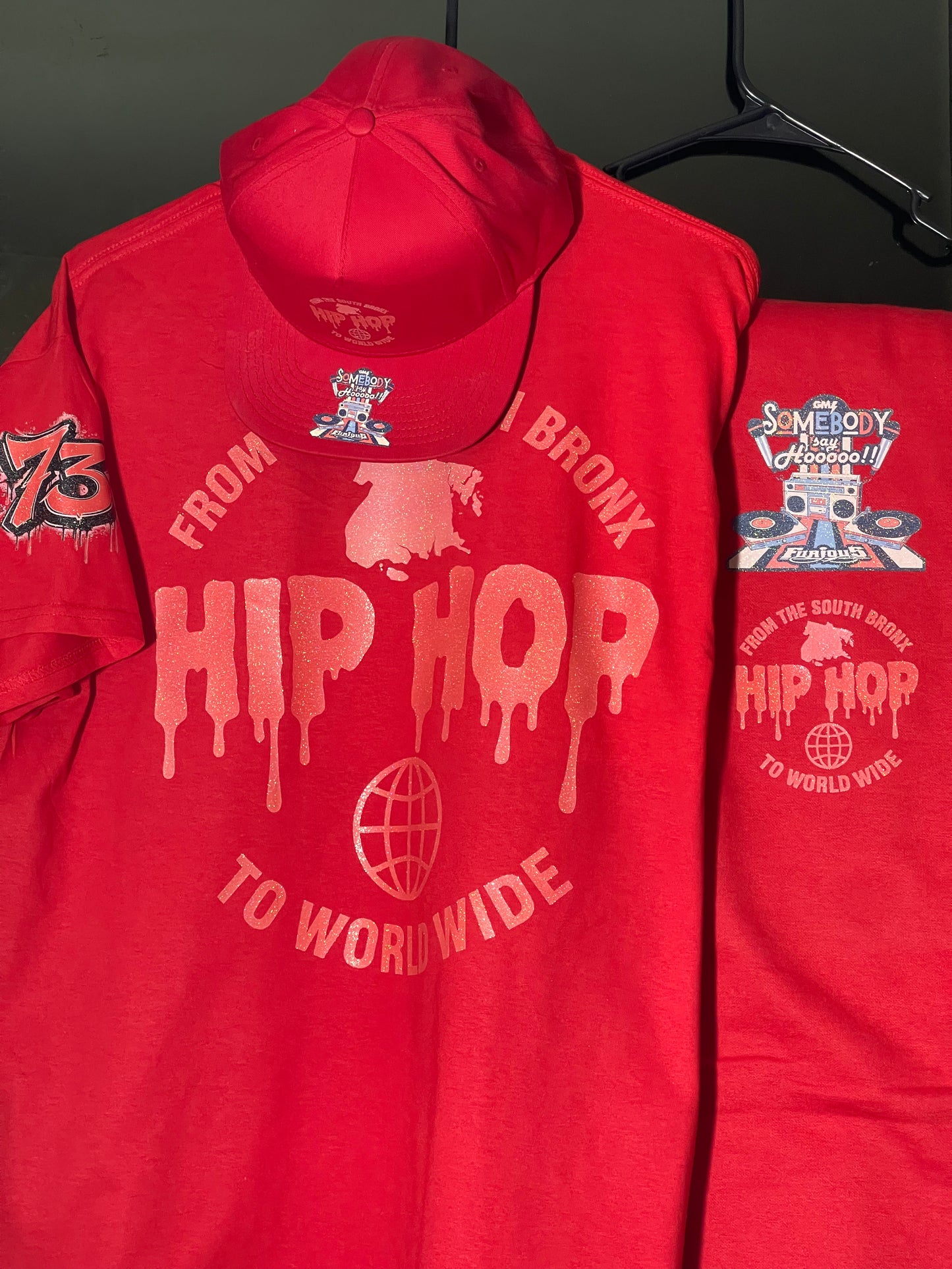 Somebody Say Hoo Red Legacy T-Shirt – 73 Edition With Red Sweatpants / & Red Cap