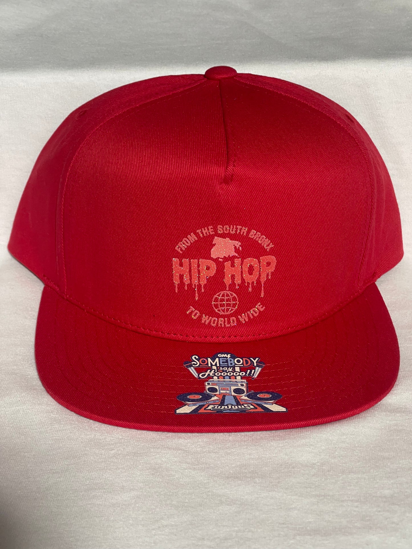 FROM THE SOUTH BRONX → HIP HOP → WORLD WIDE Red / Black Fitted Cap