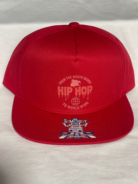 FROM THE SOUTH BRONX → HIP HOP → WORLD WIDE Red / Black Fitted Cap